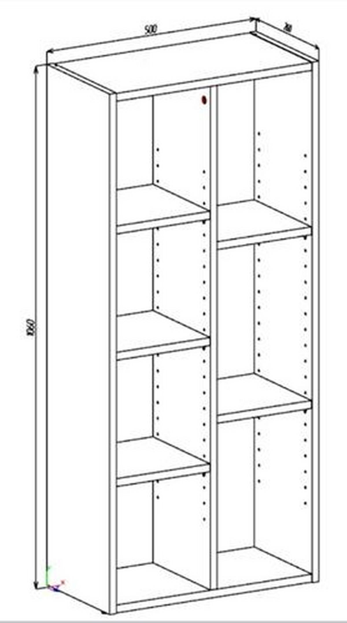 REGAŁ SWIFT - biały, Basics, materiał drewnopochodny (50/106/26cm) - Boxxx