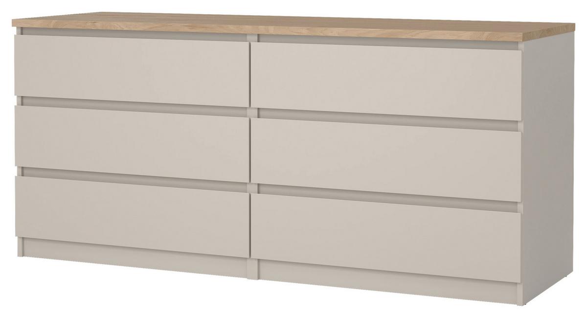 KOMODA SZEROKA NAIA - kolor dębowy/kaszmir, Basics, materiał drewnopochodny (153,8/70,1/50cm) - Boxxx