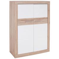 Visoka Komoda Malta, Bela, Barva Hrasta - črna/barve hrasta, Moderno, umetna masa/les (96/132/35cm) - Modern Living