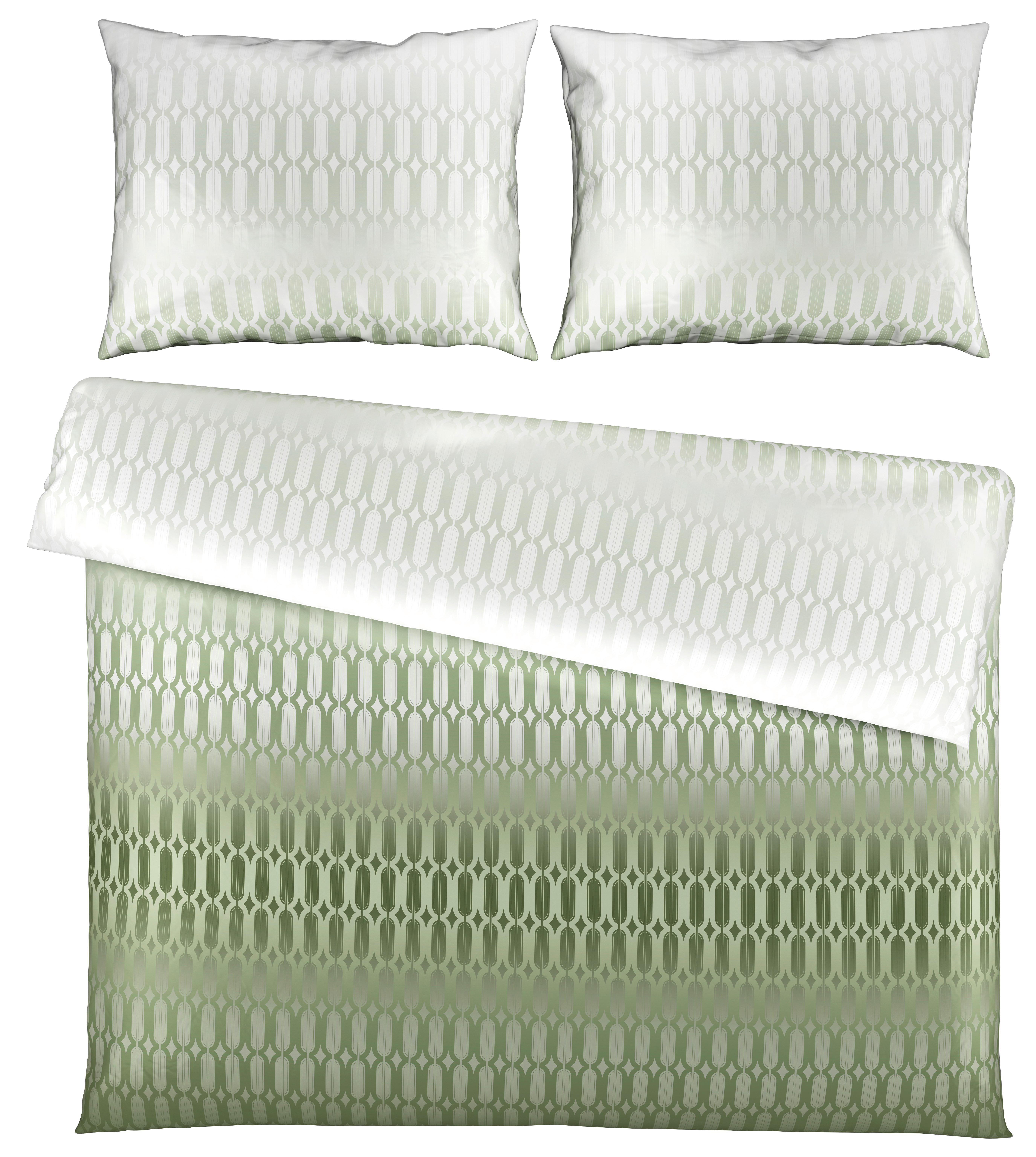 Bettwäsche Picol XXL in Grün ca. 200x220cm - Olivgrün/Grün, MODERN, Textil (200/220cm) - Premium Living
