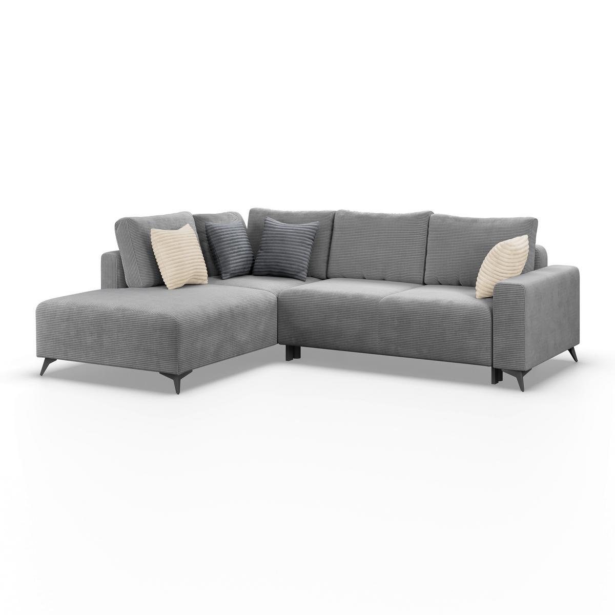 Kutna Garnitura Viktor - siva/crna, Moderno, tekstil/metal (212/270cm)