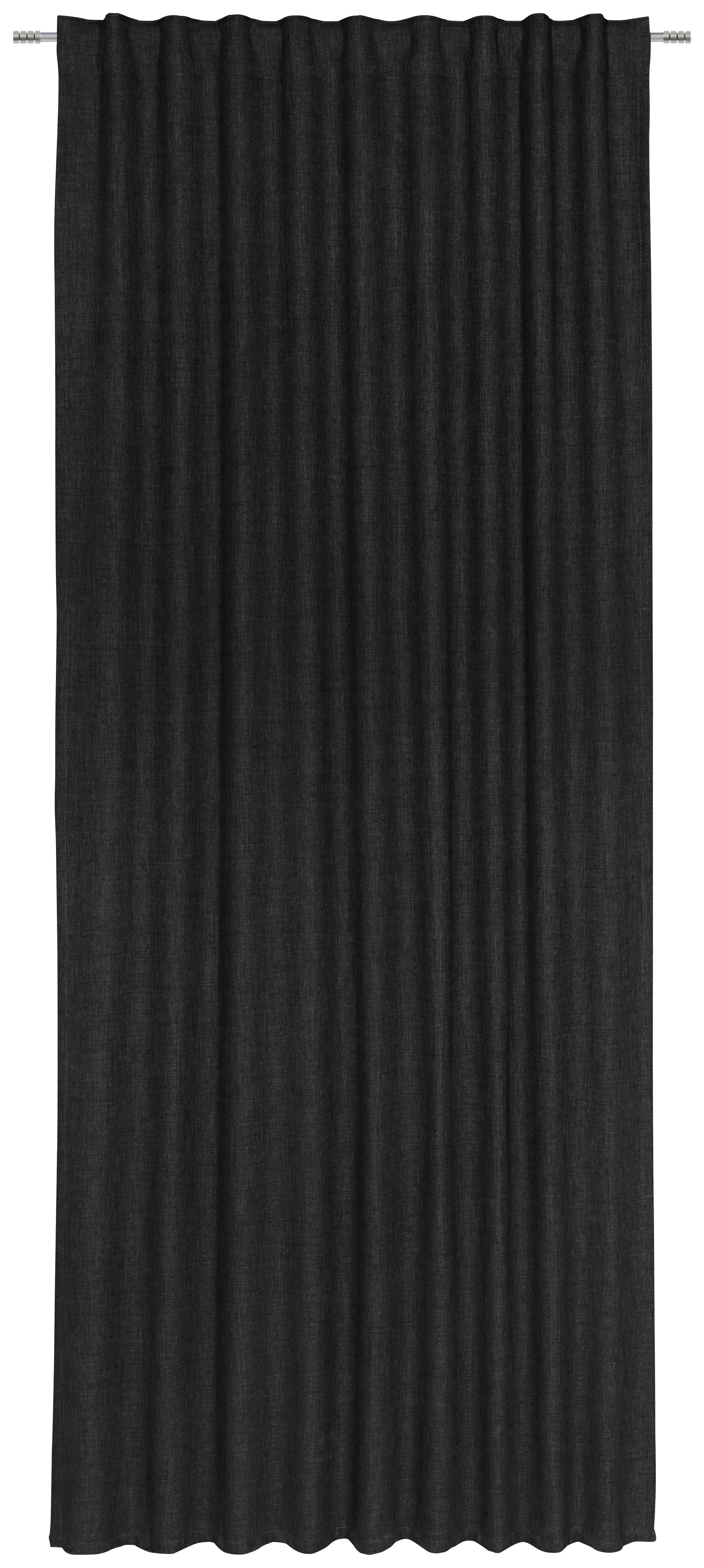 Fertigvorhang Leo Schwarz ca. 135x255cm - Schwarz, Textil (135/255cm) - Premium Living