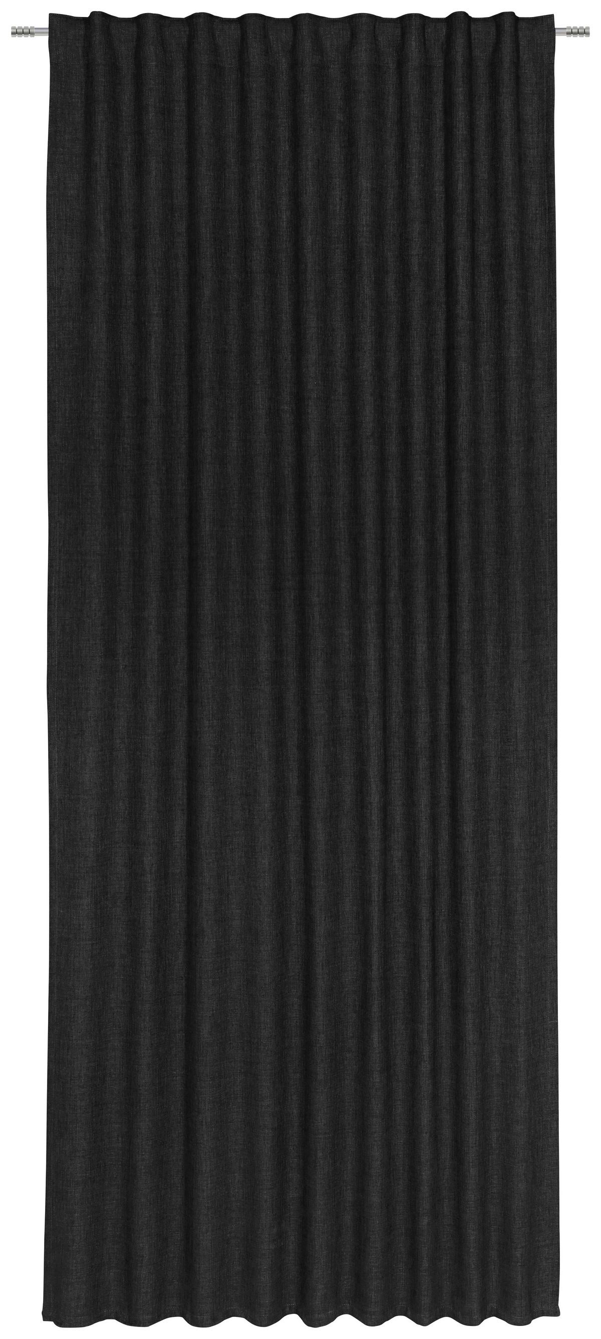Fertigvorhang Leo Schwarz ca. 135x255cm - Schwarz, Textil (135/255cm) - Premium Living