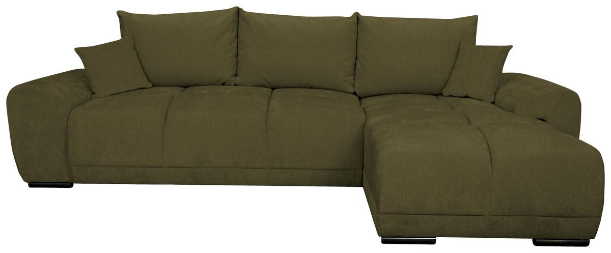 Kutna Garnitura Bonn - maslinasto zelena/crna, Moderno, tekstil/plastika (296/182cm)