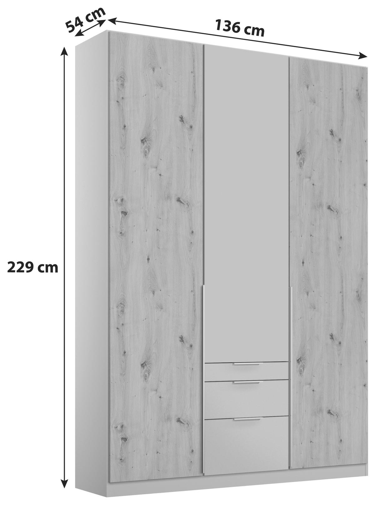 Ormar S Klasičnim Vratima Alabama - hrast Artisan/svijetlo siva, Moderno, drvni materijal (136/229/54cm) - Modern Living