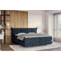 Boxspringbett Auris Blau ca. 180x200cm - Blau/Schwarz, KONVENTIONELL, Kunststoff/Textil (180/200cm) - Sembella