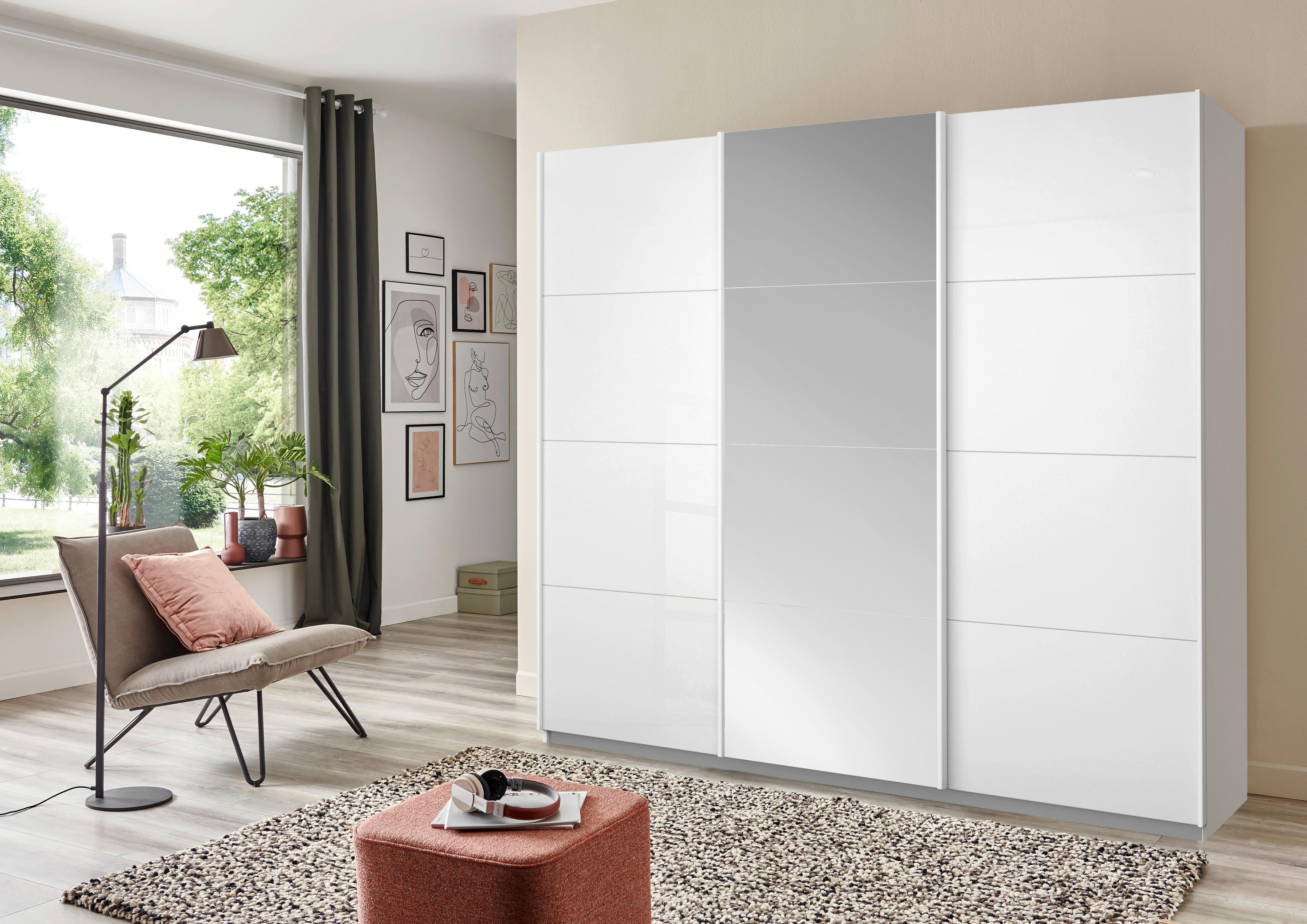 Ormar S Kliznim Vratima Kulmbach - bijela/boje aluminija, Konvencionalno, drvni materijal/metal (203/229/62cm) - Modern Living