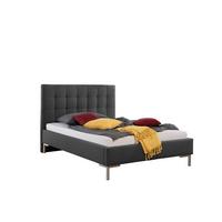 Polsterbett Maurizio Anthrazit ca. 140x200 cm - Anthrazit/Silberfarben, MODERN, Textil/Metall (140/200cm) - Livetastic