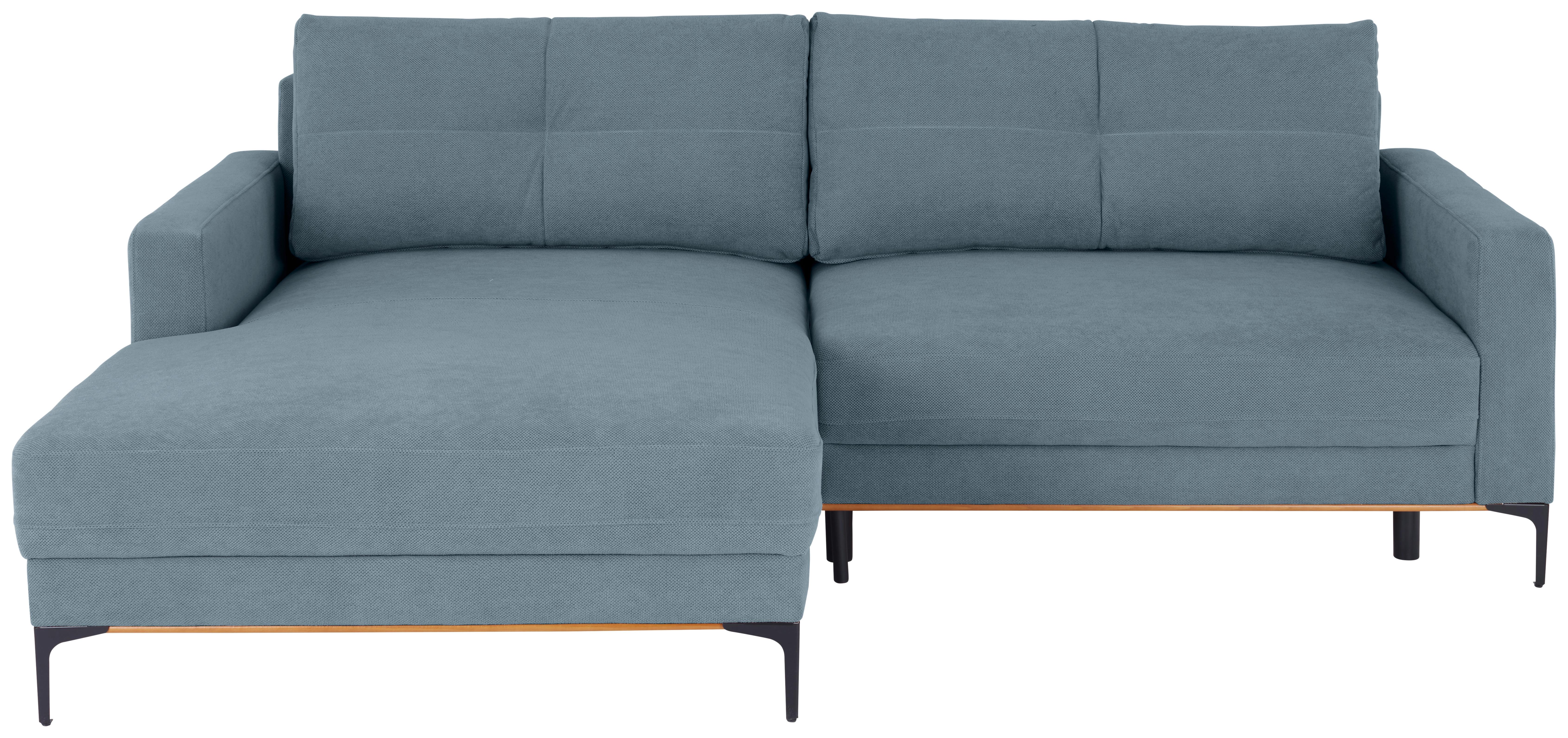 Kutna Garnitura Bergamo - crna/svijetlo plava, Moderno, tekstil/metal (162/238cm) - Ondega