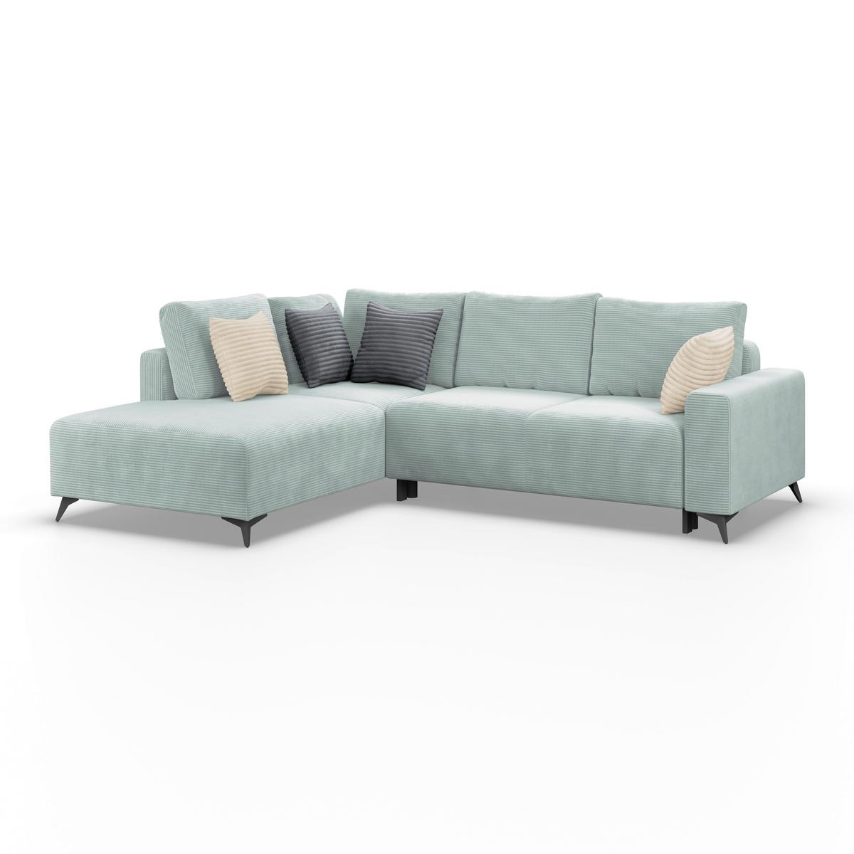 Kutna Garnitura Viktor - boje mente/crna, Moderno, tekstil/metal (212/270cm)