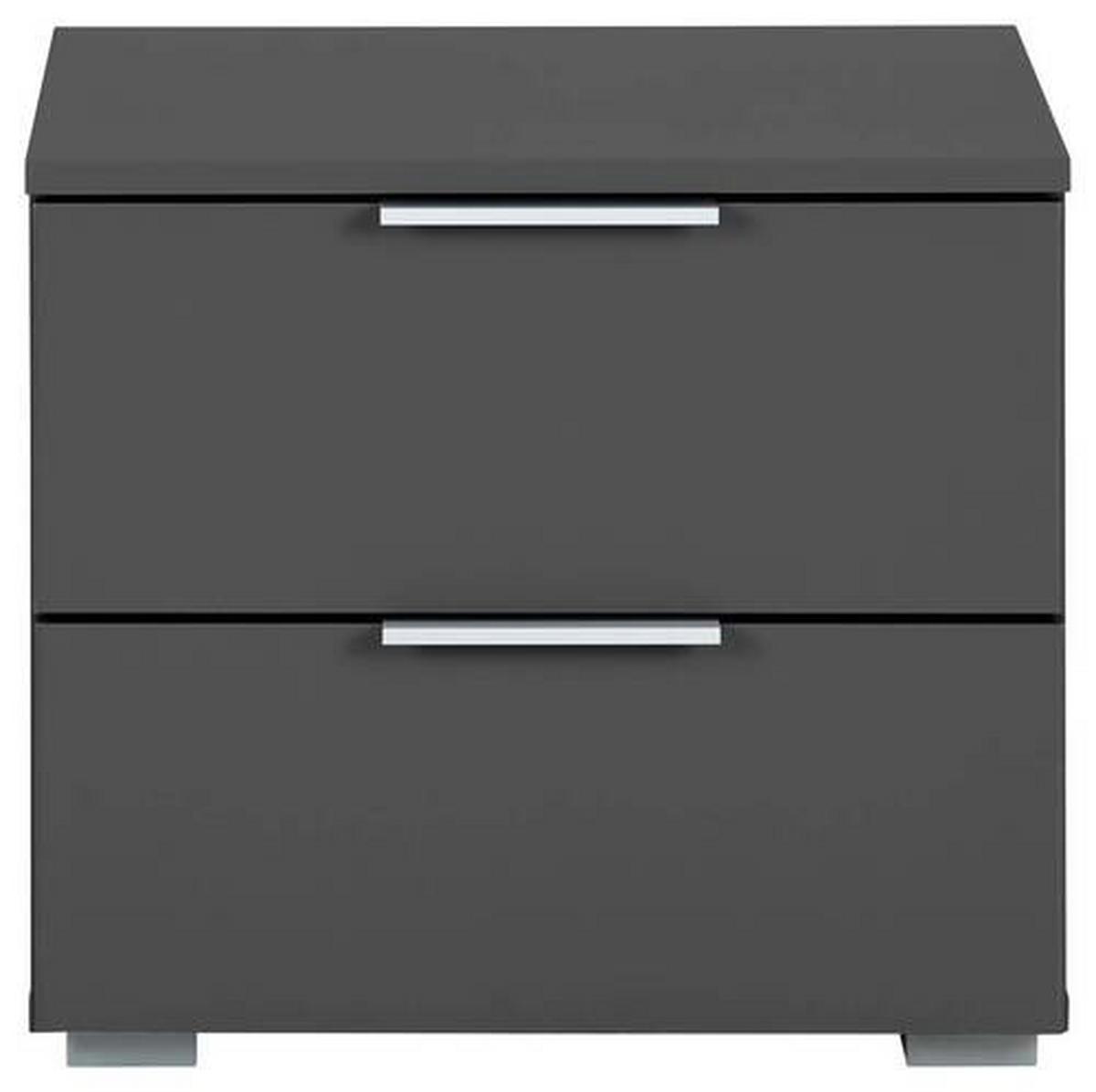 Noćni Ormarić Alabama - siva/boje aluminija, Moderno, drvni materijal (47/43/42cm) - Modern Living