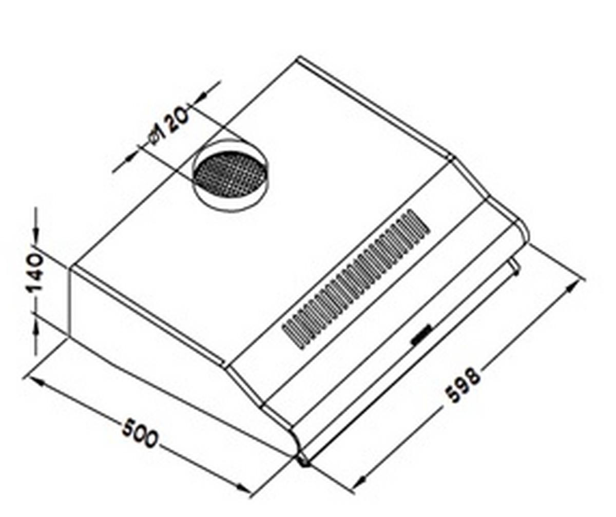 Dunstabzugshaube in Edelstahlfarbe 'UBH3001X' - Edelstahlfarben, Basics, Glas/Metall (59,80/14/50cm) - PKM