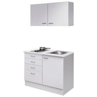 Majhna Kuhinja Z Aparati Wito, Bela - barve nerjavečega jekla/bela, Moderno, umetna masa/leseni material (100cm) - FlexWell