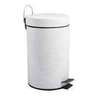 KOSZ NA ŚMIECI Z PEDAŁEM TRETEIMER STAHL WEIß 12 LITER - biały/czarny, Basics, tworzywo sztuczne/metal (25/40.4/25cm) - Spirella