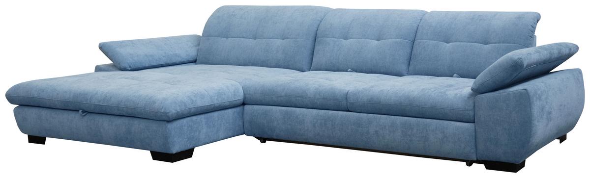 Coltar BELLAGIO - albastru, Modern, carton/material pe bază de lemn (198/328cm) - Premium Living