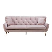Bigsofa Liliana Rosa Samt - Roségold/Rosa, MODERN, Holz/Textil (227/95/93cm) - Bessagi Home