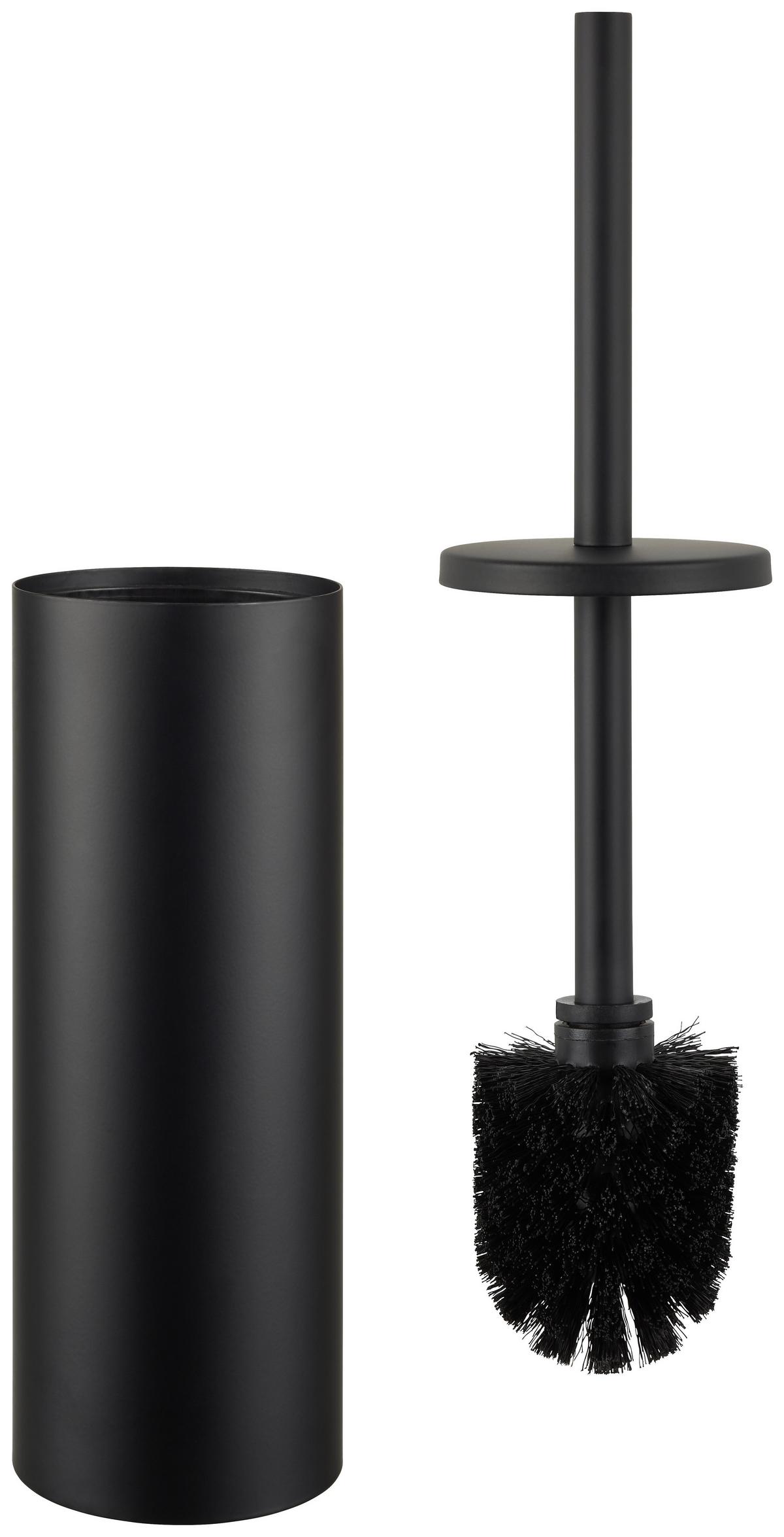 WC-Bürstengarnitur aus Metall in Schwarz - Schwarz, MODERN, Metall (9/39/12,5cm) - Mömax