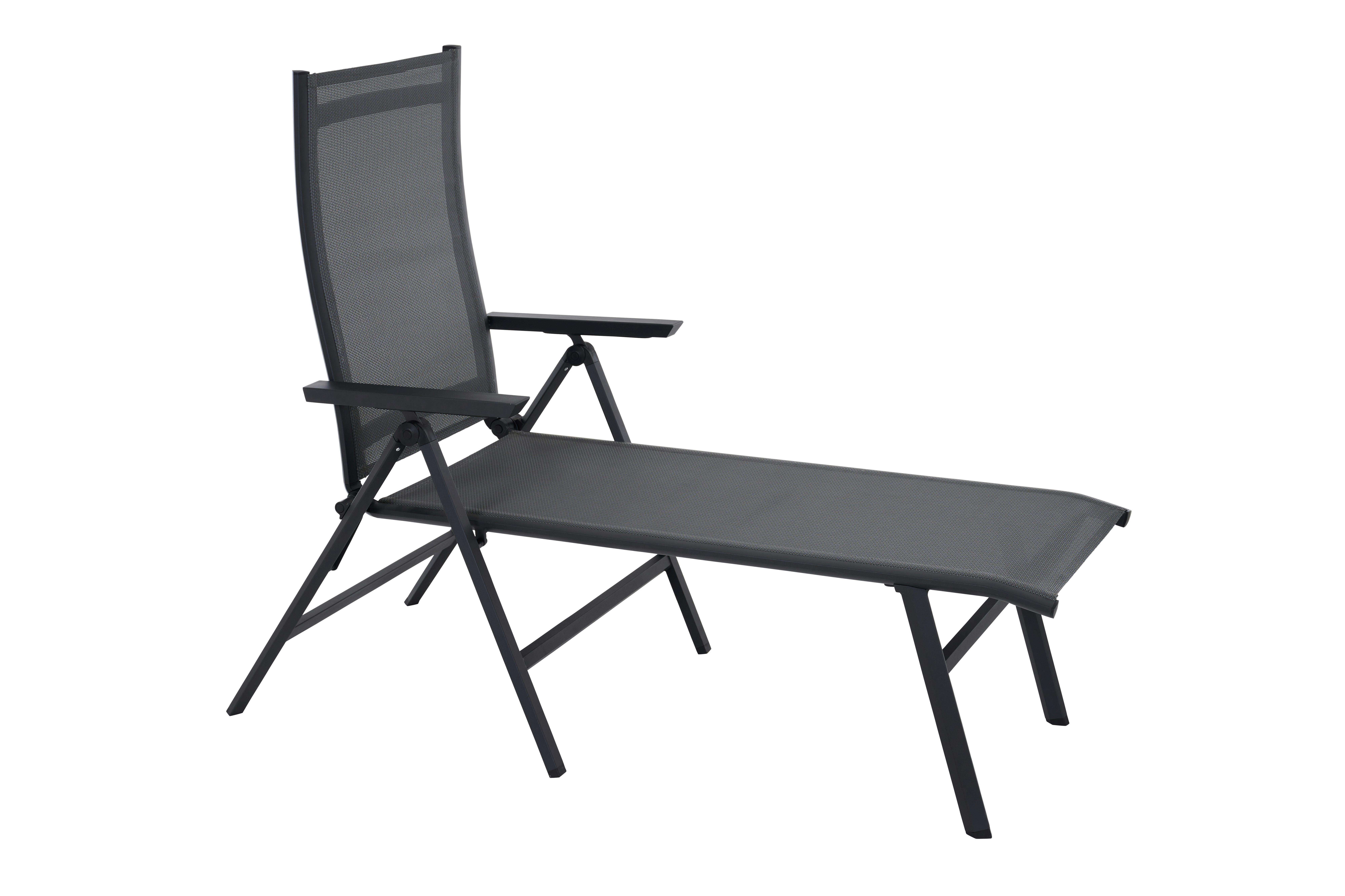 Gartenliege Tauro Anthrazit - Anthrazit, Basics, Kunststoff/Metall (63/99,5/182,5cm) - Siena Garden