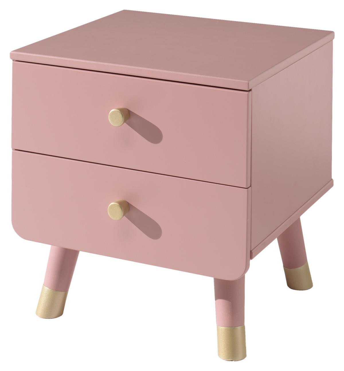 Kindernachtkästchen Rosa H: 45,2 cm Billy - Goldfarben/Rosa, KONVENTIONELL, Holzwerkstoff/Kunststoff (43/45,20/40cm) - MID.YOU