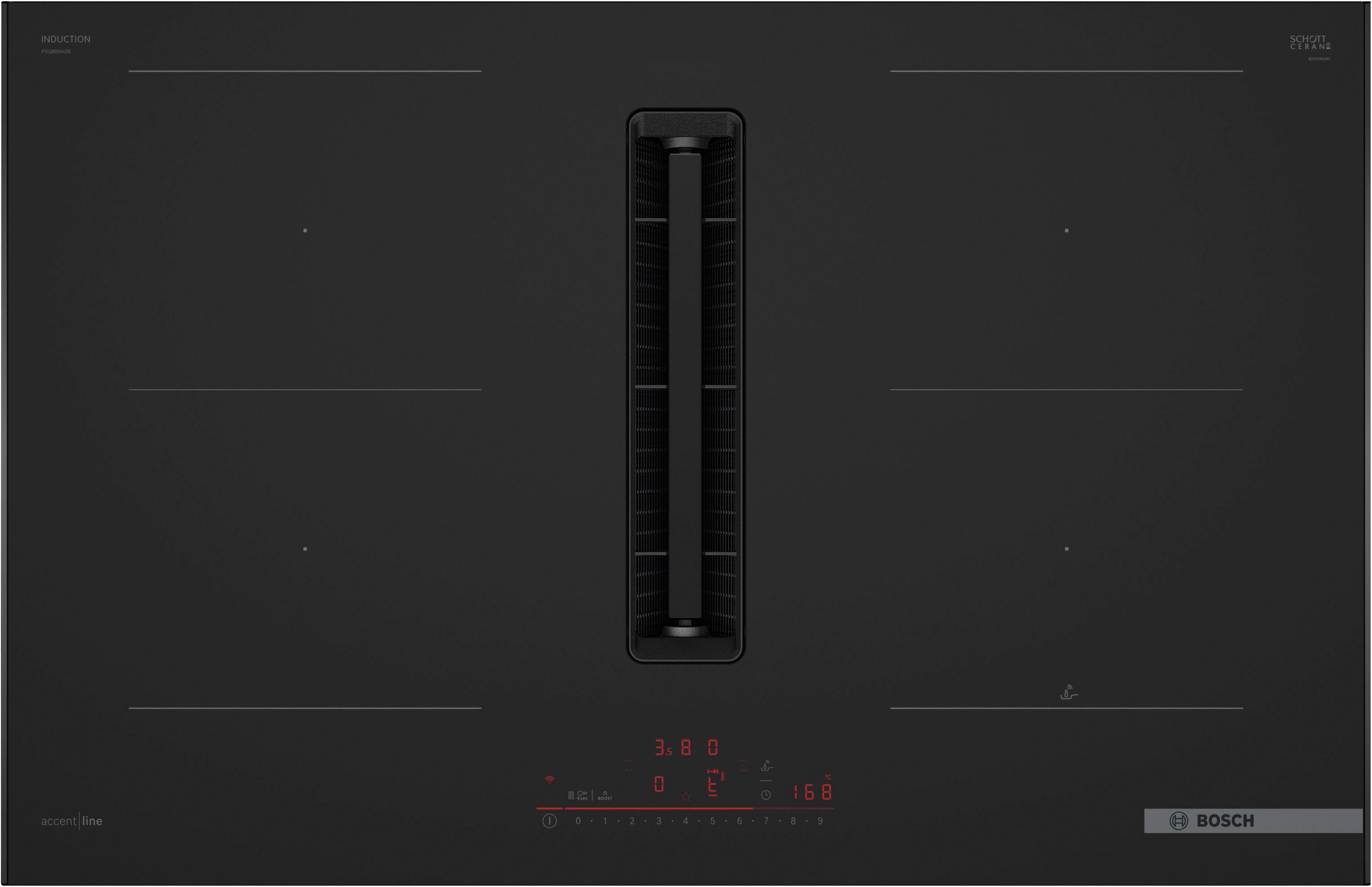 Kochfeld-Dunstabzug-Kombi PVQ89BH26E - Schwarz, Glas/Metall (81,2/22,3/52cm) - Bosch