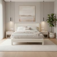 Polsterbett Valion Elfenbein ca. 160x200 cm - Elfenbein/Eichefarben, MODERN, Holz/Textil (160/200cm) - Bessagi Home