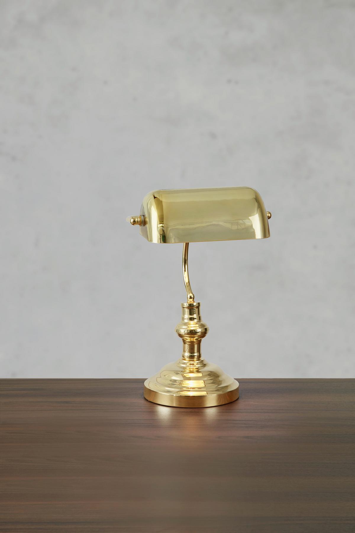Tischleuchte Markslöjd Bankers Messingfarben max. 40 Watt - Messingfarben, Design, Glas/Metall (25/22,5/42cm) - Markslöjd