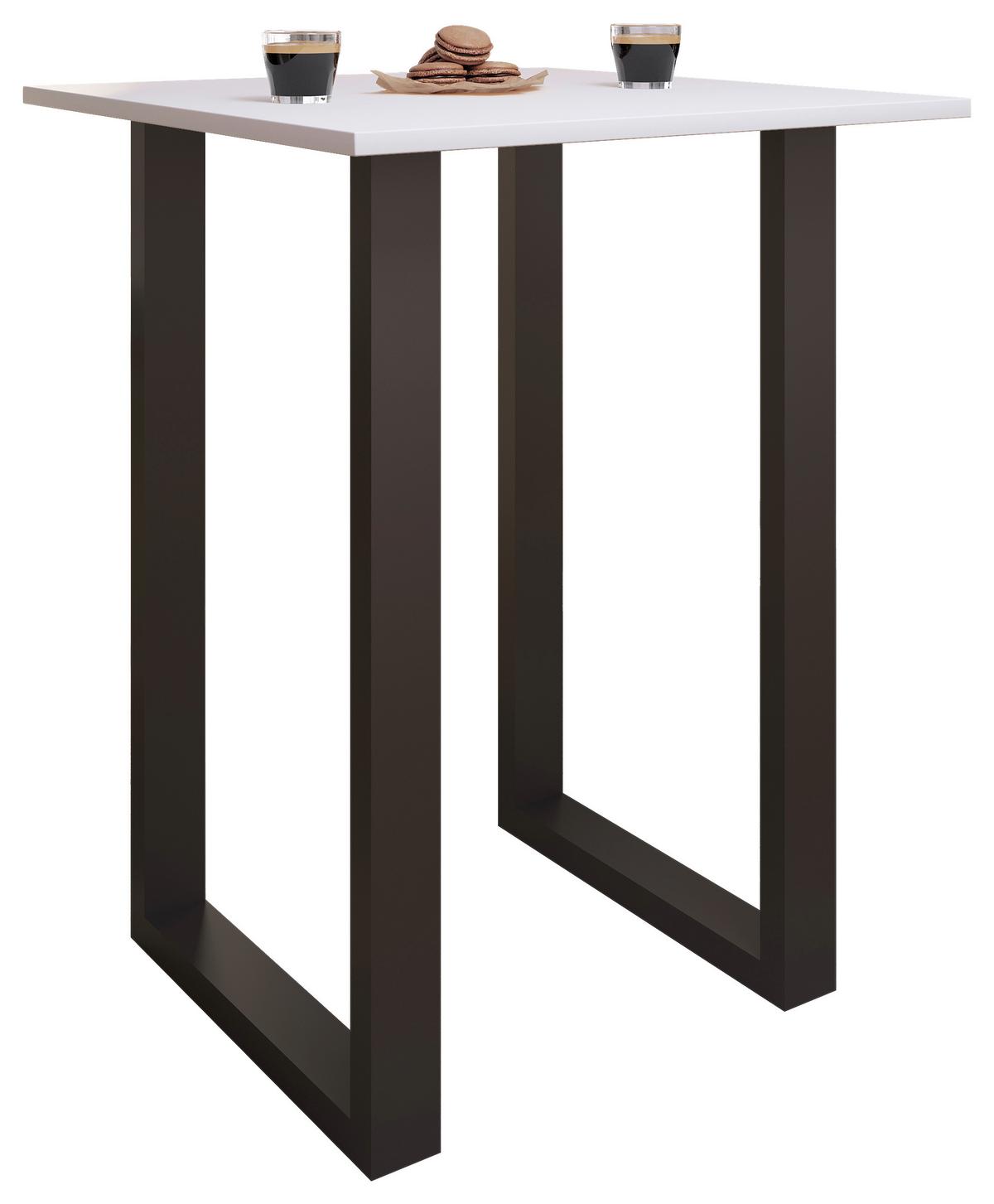 Bartisch Xona ca. 80x102x50 cm Weiß/Schwarz - Schwarz/Weiß, KONVENTIONELL, Holzwerkstoff/Metall (80/50/102cm)