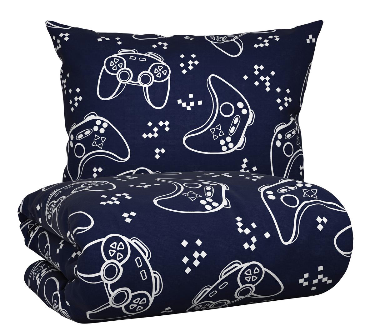 JUGENDBETTWÄSCHESET GAMING -EXT- - Blau, Textil (160/210cm) - Modern Living