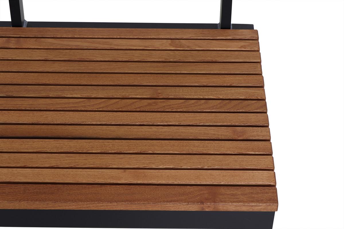 GARTENBANK N86394 - Anthrazit/Robinienfarben, KONVENTIONELL, Holz/Metall (180/84/157,5cm) - Siena Garden