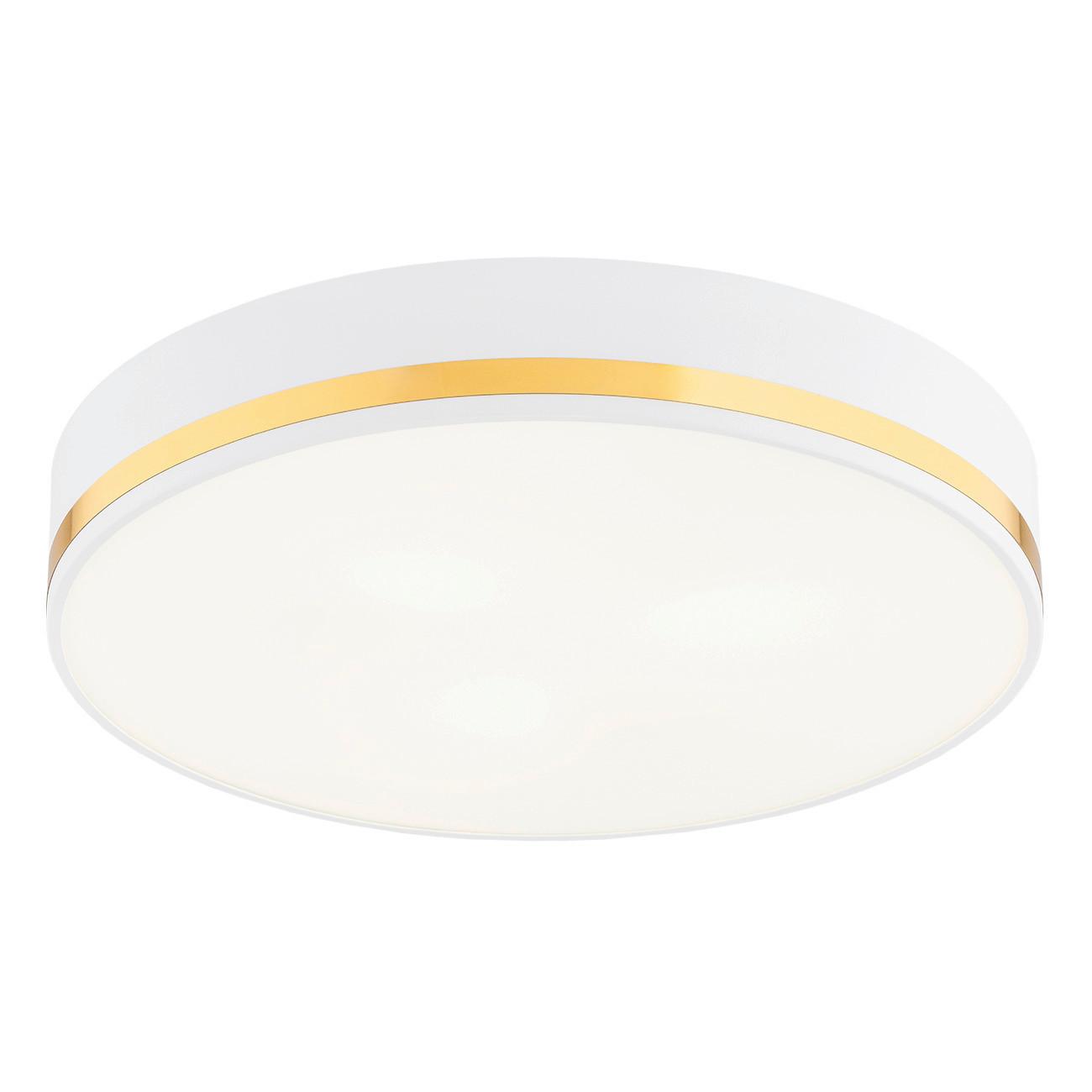 Deckenleuchte Amore Weiß/Goldfarben max. 15 Watt - Goldfarben/Weiß, Basics, Glas/Metall (8/35/35cm)