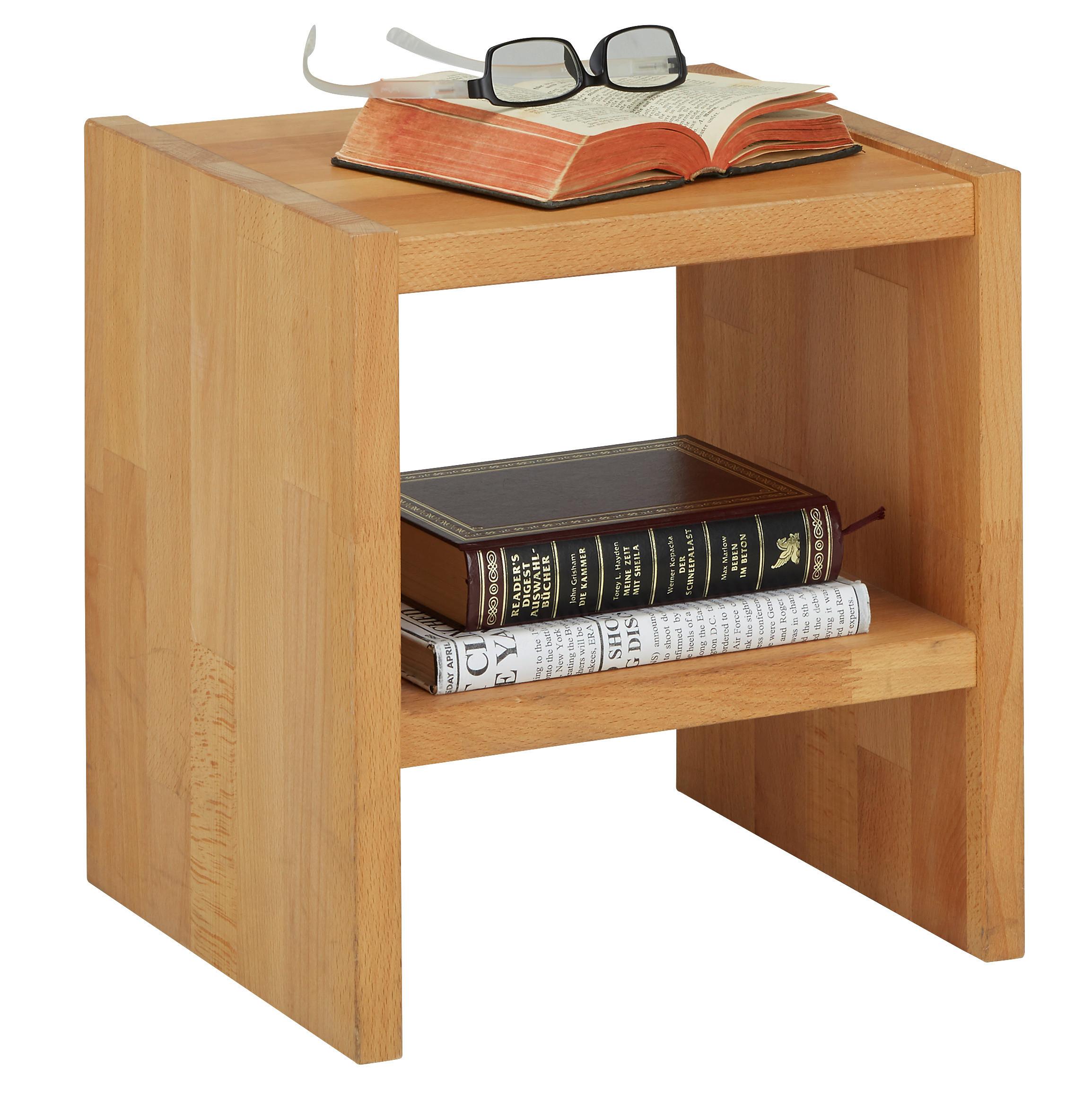 Nachtkästchen in Buchefarben aus Massiv Holz - Buchefarben, KONVENTIONELL, Holz (35/35/33cm) - Based
