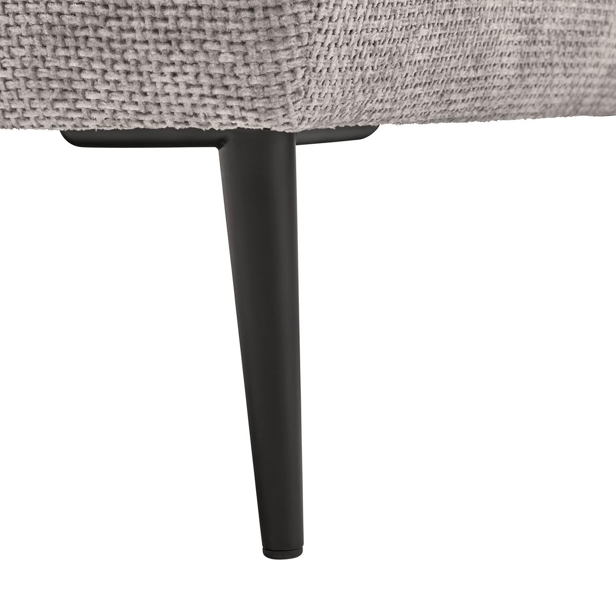 Ecksofa Custom Hellgrau - Hellgrau/Schwarz, MODERN, Textil/Metall (164/85/255cm) - Mömax