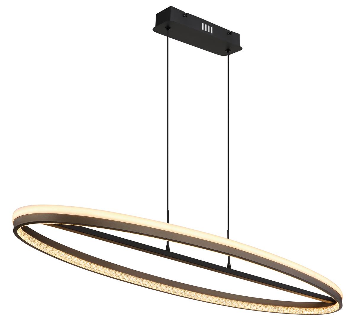Led Viseća Svjetiljka Tamno Siva Boja - tamno siva/prozirno, Design, metal/plastika (101/29/150cm) - Globo