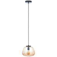 Hängeleuchte Kaizen Bernsteinfarben max. 40 Watt - Bernsteinfarben, Design, Glas/Metall (25/176cm) - Brilliant