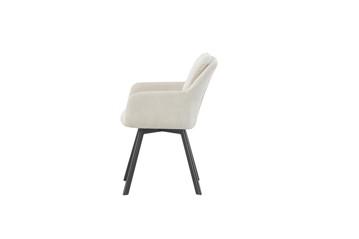 STUHL-SET SOPHIE - Anthrazit/Creme, Modern, Textil (53/87/62cm) - MID.YOU