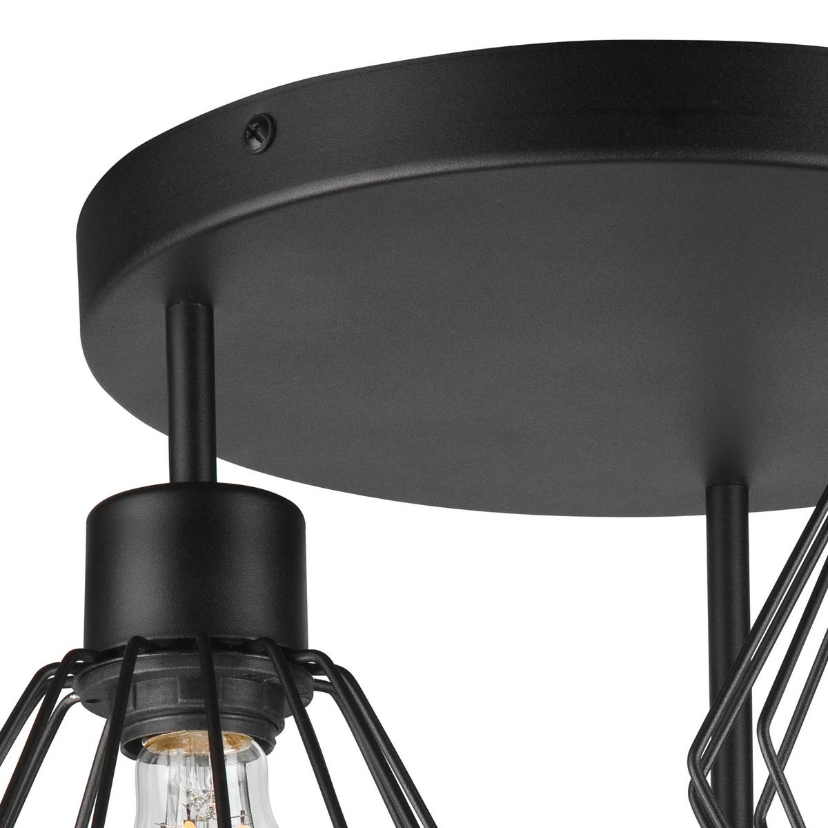 Deckenleuchte Audrey Schwarz max. 15 Watt - Schwarz Hochglanz, Basics, Metall (38/38/32cm)