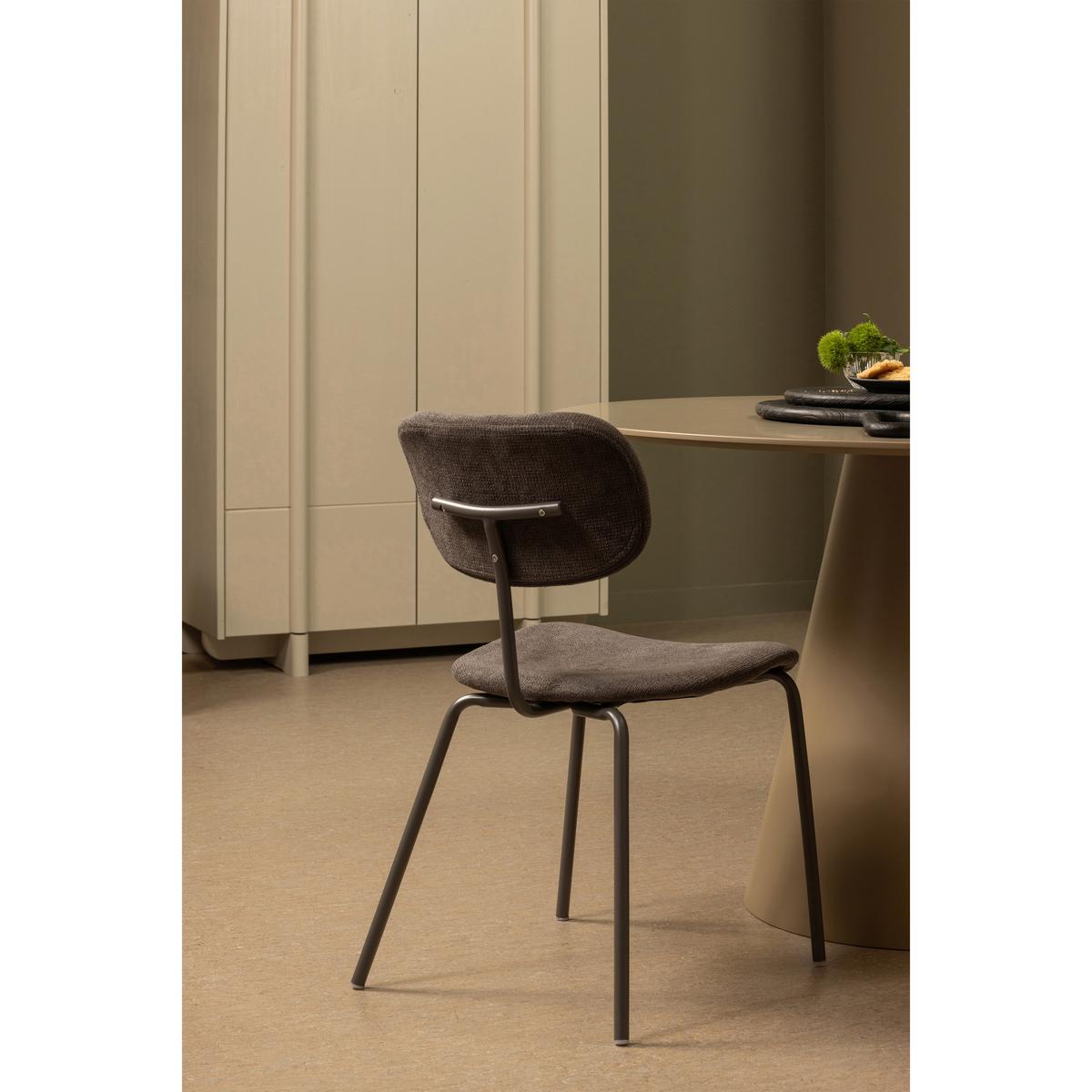 Stuhl-Set Link Braun/Grau B: 54cm - Schwarz/Braun, MODERN, Textil/Metall (54/78/45cm) - Livetastic