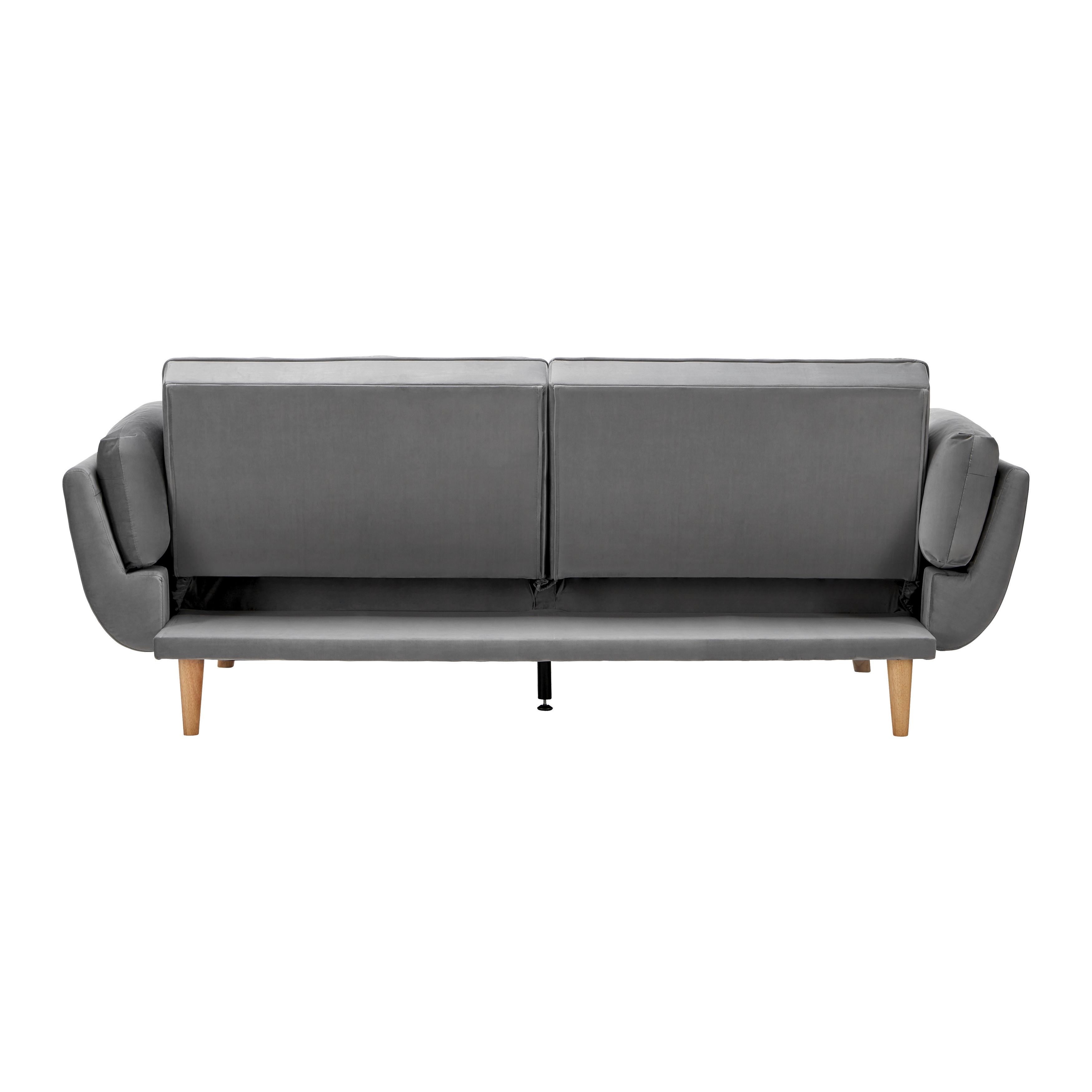BÄDDSOFFA CORA - grå/naturfärgad, Modern, trä/textil (214/92/81cm) - Bessagi Home