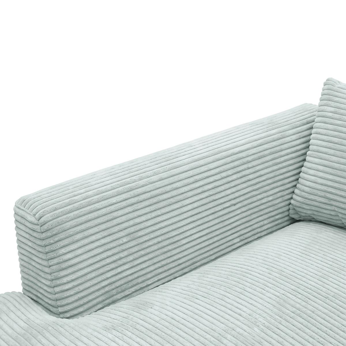 Ecksofa Pedro Salbeigrün - Salbeigrün/Schwarz, MODERN, Kunststoff/Textil (190/300cm) - Mömax