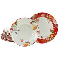 Jedilni Servis Crimson Bunt, 12-Delni - večbarvno, Basics, keramika