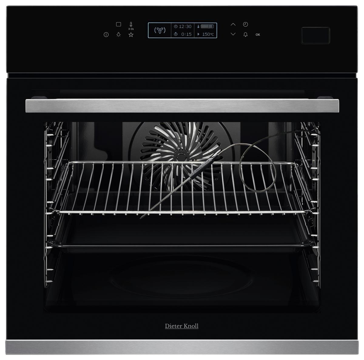 Einbaudampfbackofen DKS79904XK in Schwarz, Touch LCD Display - Edelstahlfarben/Schwarz, Basics, Glas/Metall (59,4/59,4/56,7cm) - Dieter Knoll