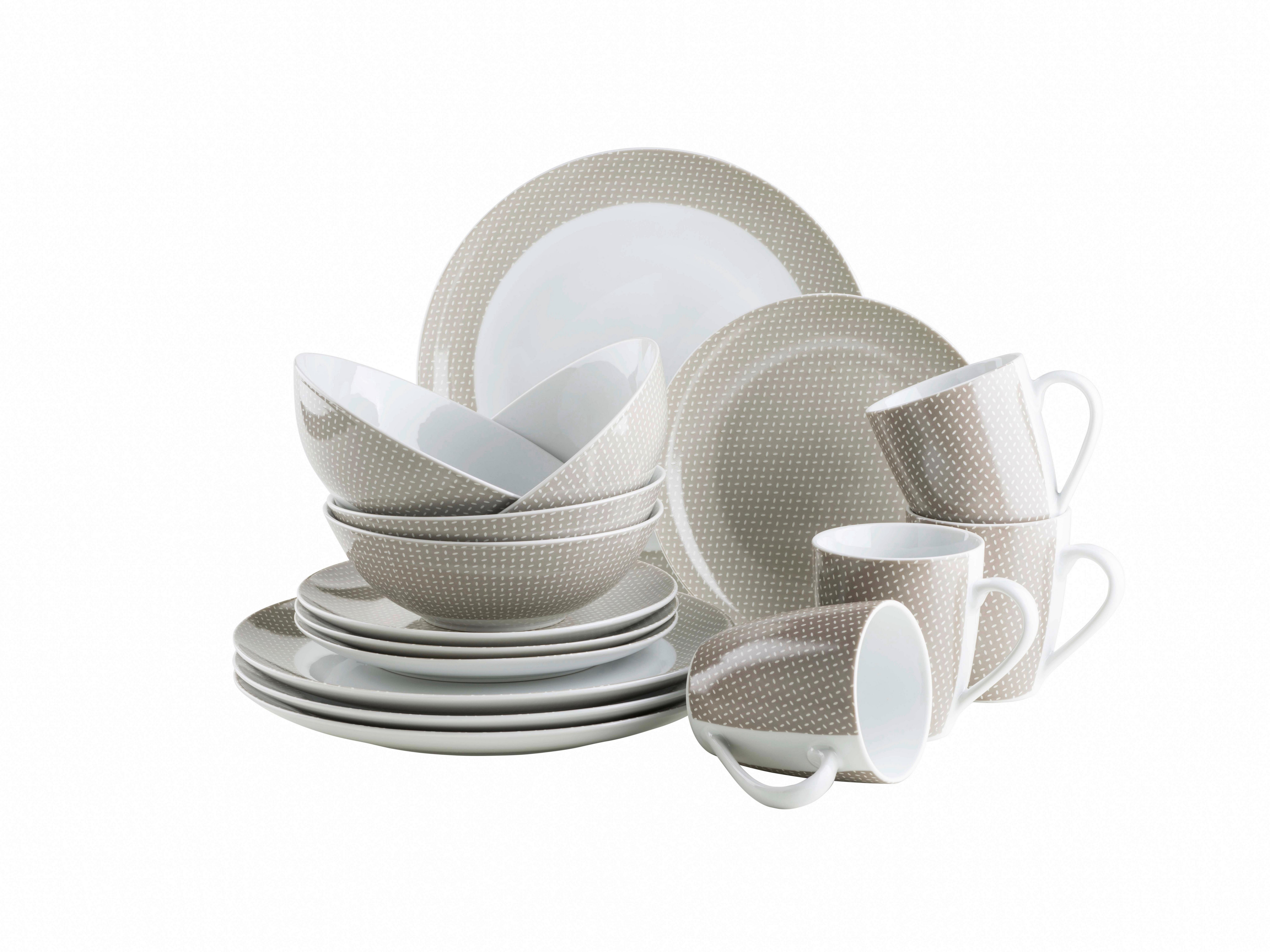 SET DE VAISSELLE KOMBISERVICE, 934069 - Beige, Basics, Keramik - Mäser