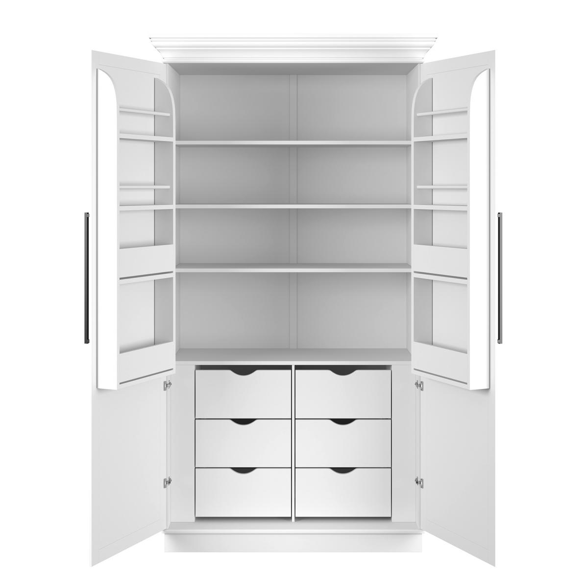 Bufet ALVARO - alb, Modern, material pe bază de lemn (121,5/220/55,5cm) - Bessagi Home
