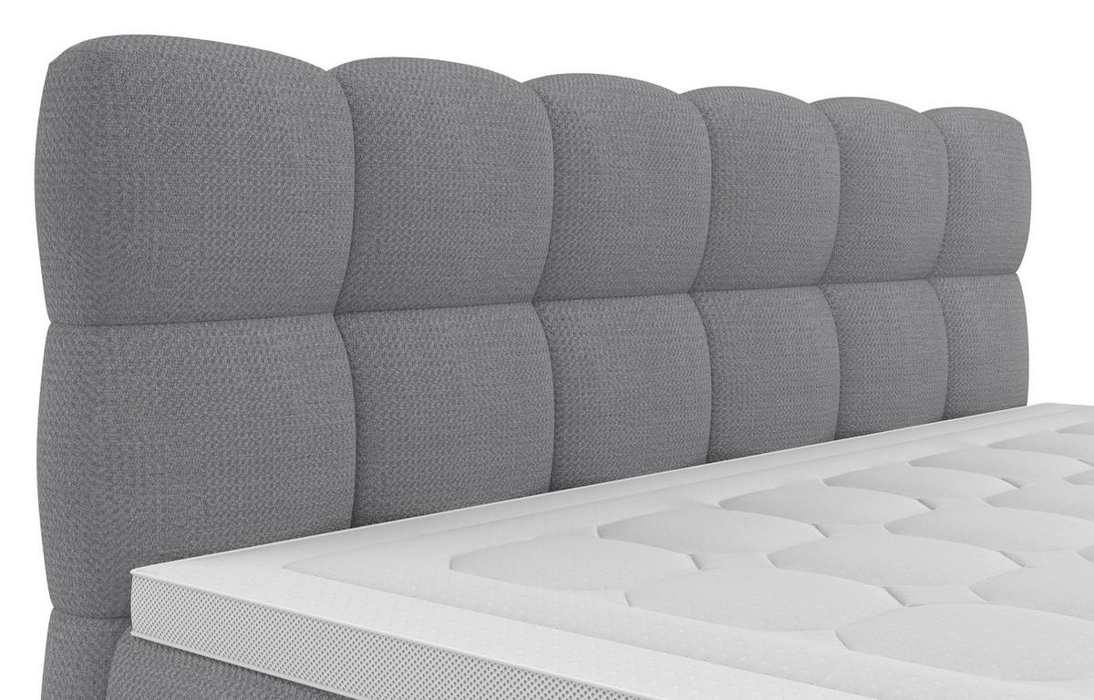 Boxspring Krevet Brisbane - siva/crna, Trend, drvni materijal/drvo (120/200cm) - Premium Living
