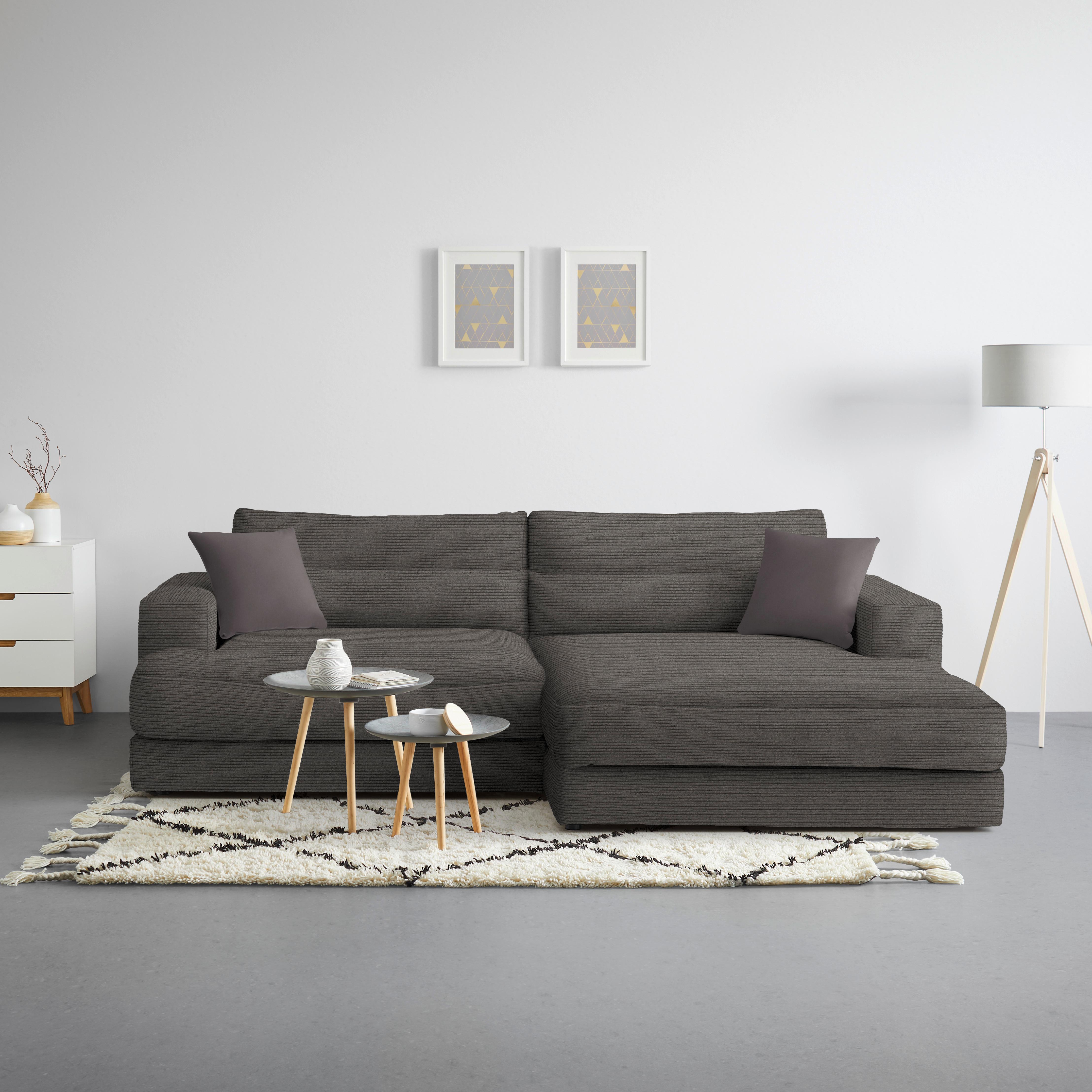 Ecksofa Fabiona rechts Braun - Braun, MODERN, Holz (268/85/194cm) - Premium Living