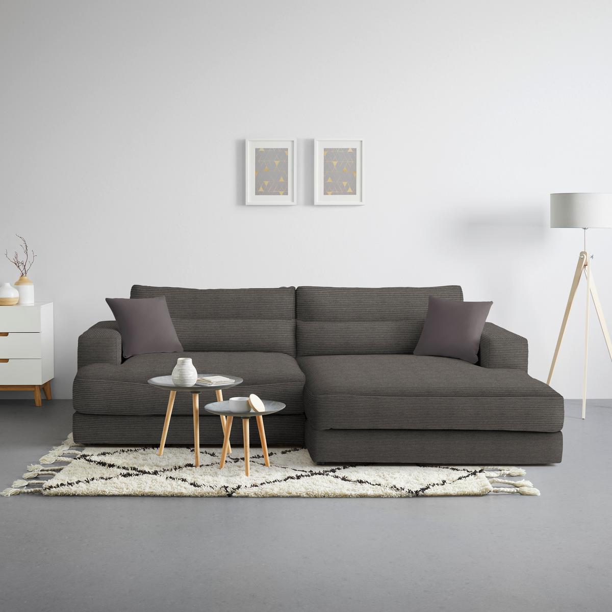 Ecksofa Fabiona rechts Braun - Braun, Modern, Holz (268/85/194cm) - Premium Living