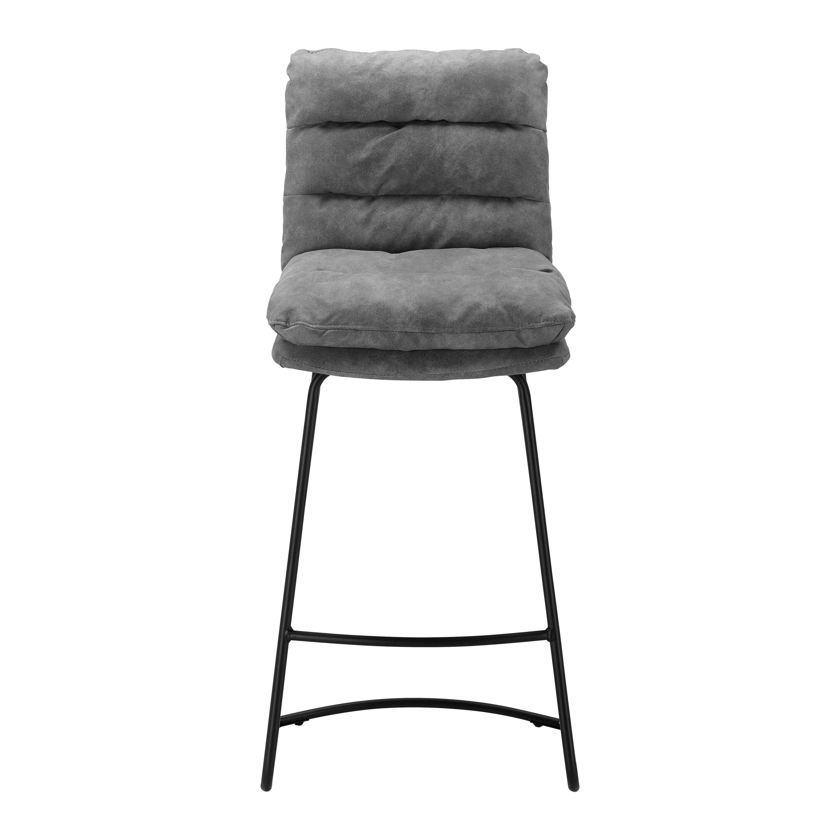Barhocker Kona Grau Webstoff Gepolstert - Schwarz/Grau, MODERN, Holz/Textil (44/103/59cm) - Bessagi Home