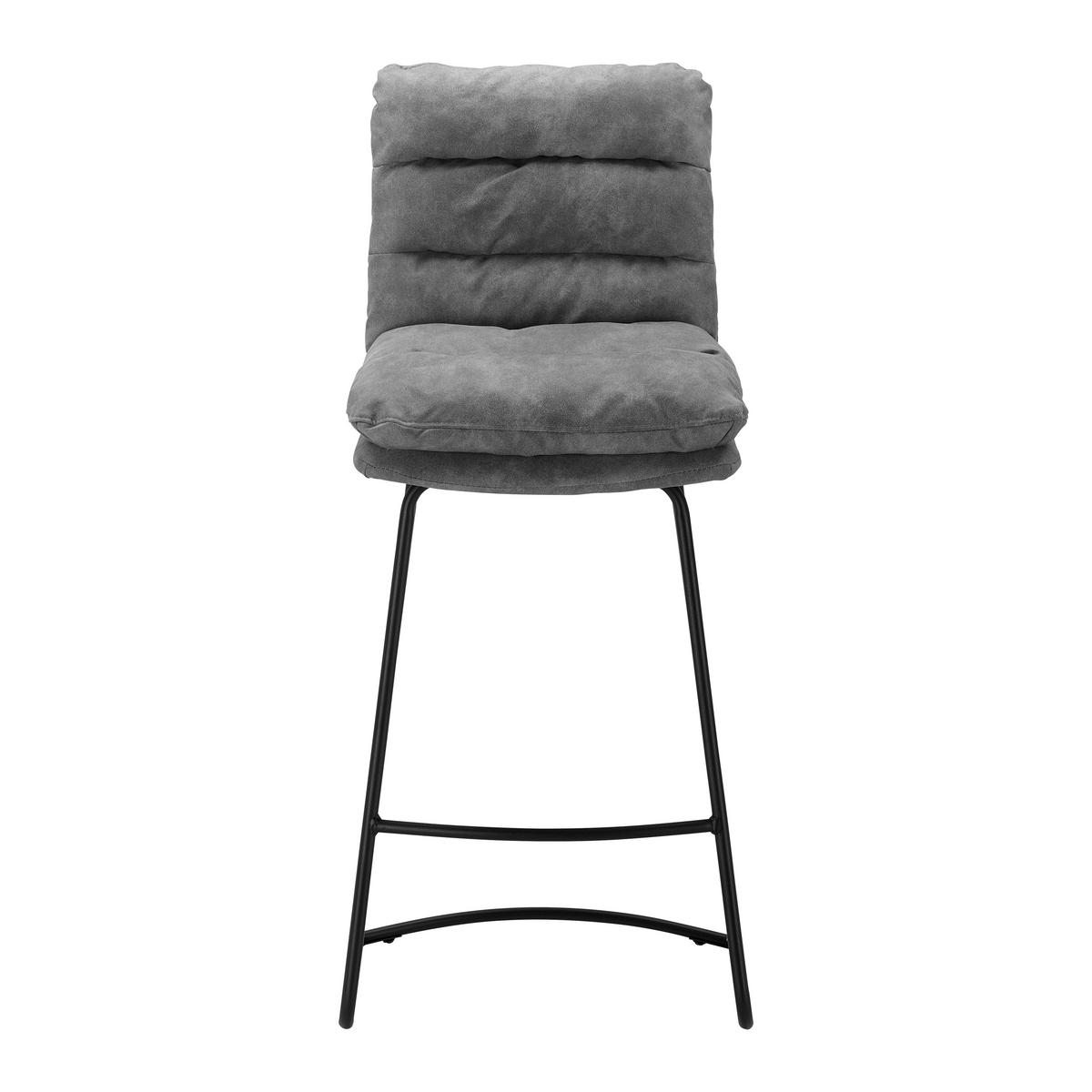 Barhocker Kona Grau Webstoff Gepolstert - Schwarz/Grau, MODERN, Holz/Textil (44/103/59cm) - Bessagi Home