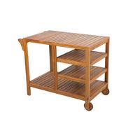Servierwagen Akron ca. 55x75x89 cm Holz - Schwarz/Akaziefarben, Basics, Holz (54,5/75/89cm) - Gardenson