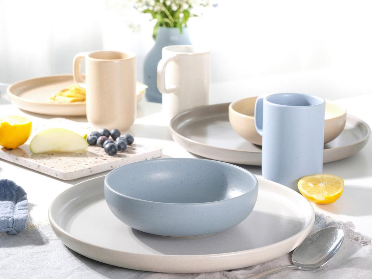 Kombinirani Servis Uno Nordic, 16-Delni - svetlo modra/siva, Basics, keramika - Creatable